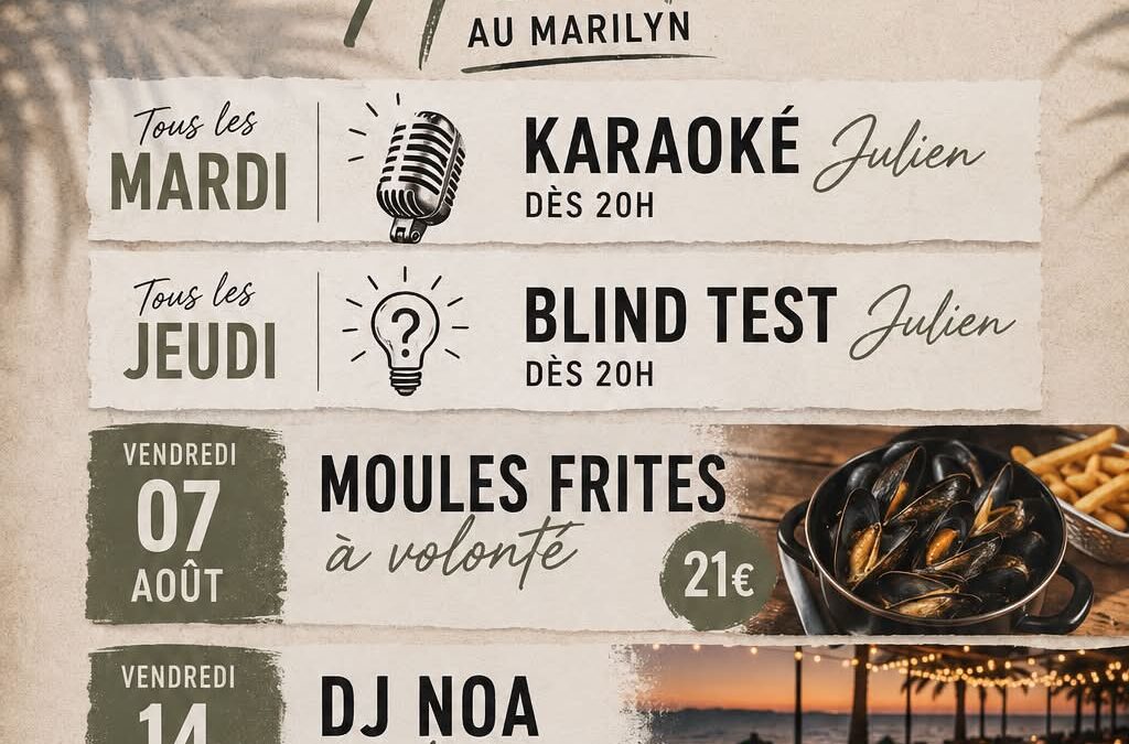 Le programme d&rsquo;aout 2026