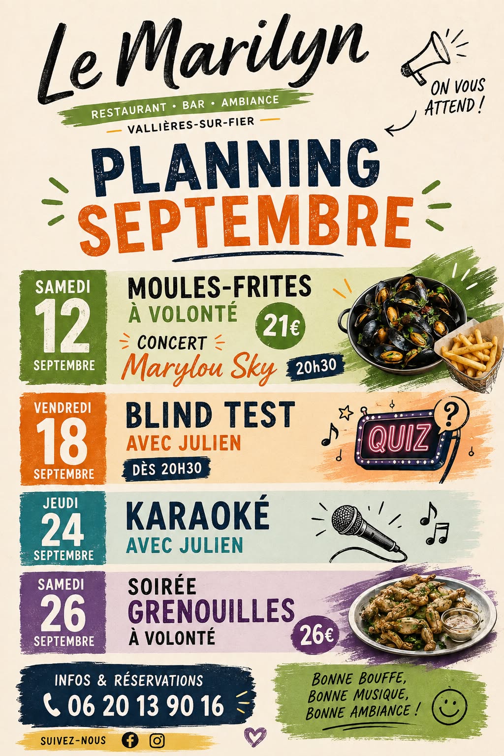 Le programme de septembre 2026