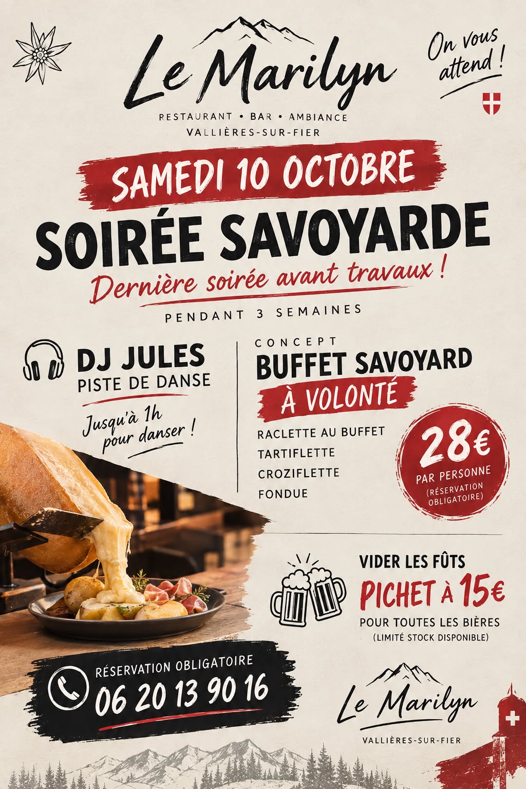Soirée savoyarde au Marilyn à Vallières-sur-Fier